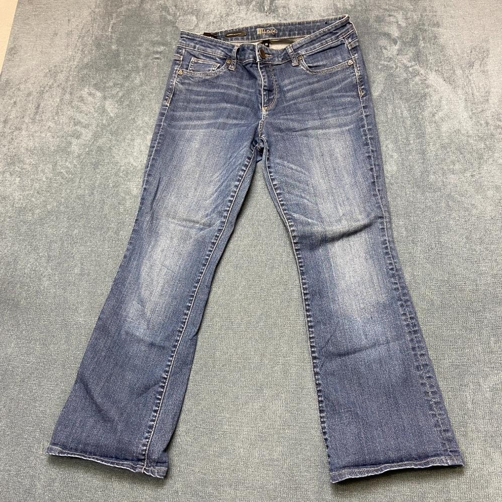 Kut From The Kloth Farrah Baby Bootcut Jeans Womens 10 Blue Denim Cotton Stretch